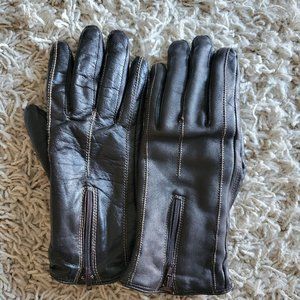 Women's brown leather danier gloves